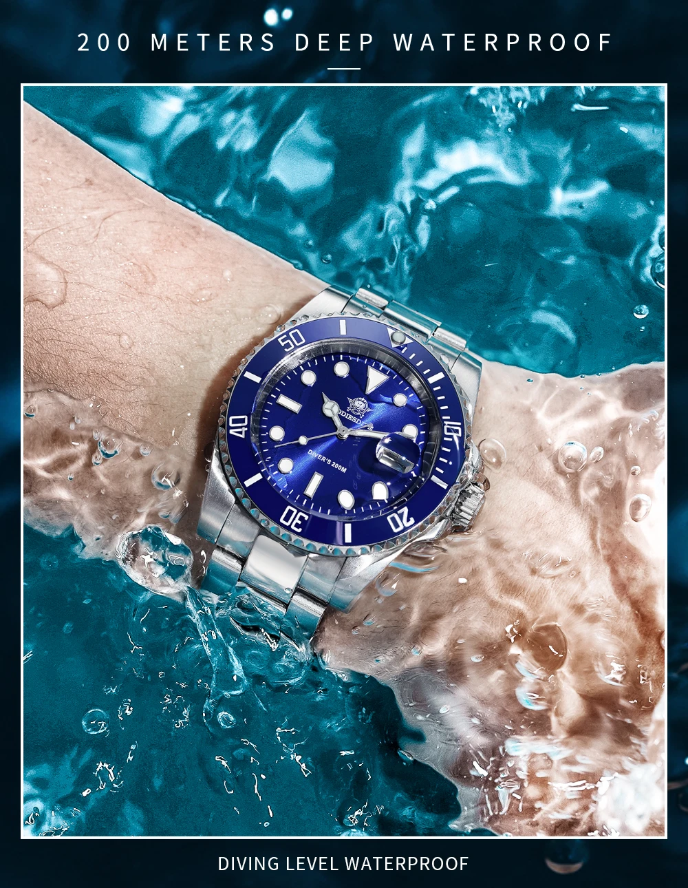 ADDIESDIVE Orologio Autoatico da Uoo con Cinturino in aglia di