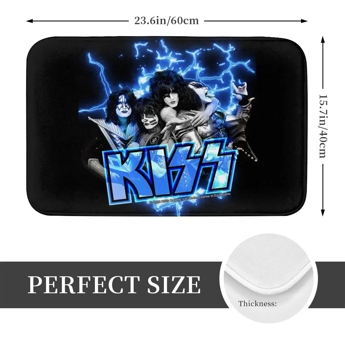 Kiss Rock Band Retor Anti-slip Doormat Floor Mat Durable Carpet Rug for Kitchen Entrance Home Bedroom Footpad Mats