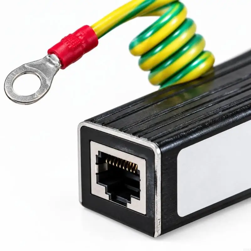 RJ45 100Mbps Ethernet Protector Ethernet Line Guard for Outdoor Data Equipment and Equipment-Room Cabling, With Input H8WD