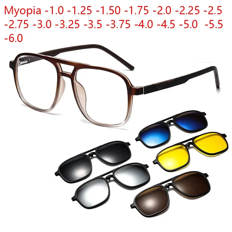 

Myopia Sports Mirror Magnetic Mirror Sets Polarized Square Sunglasses Fashion Dazzling Dual-beam Frame Double beam 3306A