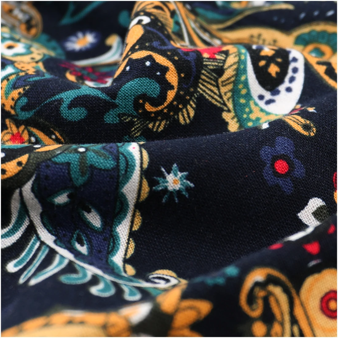 100x145cm Retro Ethnic Paisley Print Cotton Fabric For Sewing Dress By The Meter DIY Handmade Accessories