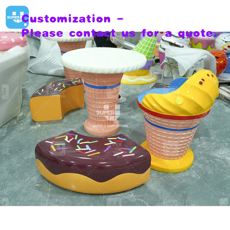 custom.Custom Resin Snack Sculpture Candy Decoration Sweets Party Shop Chair Furniture Fiberglass Candy Props Store