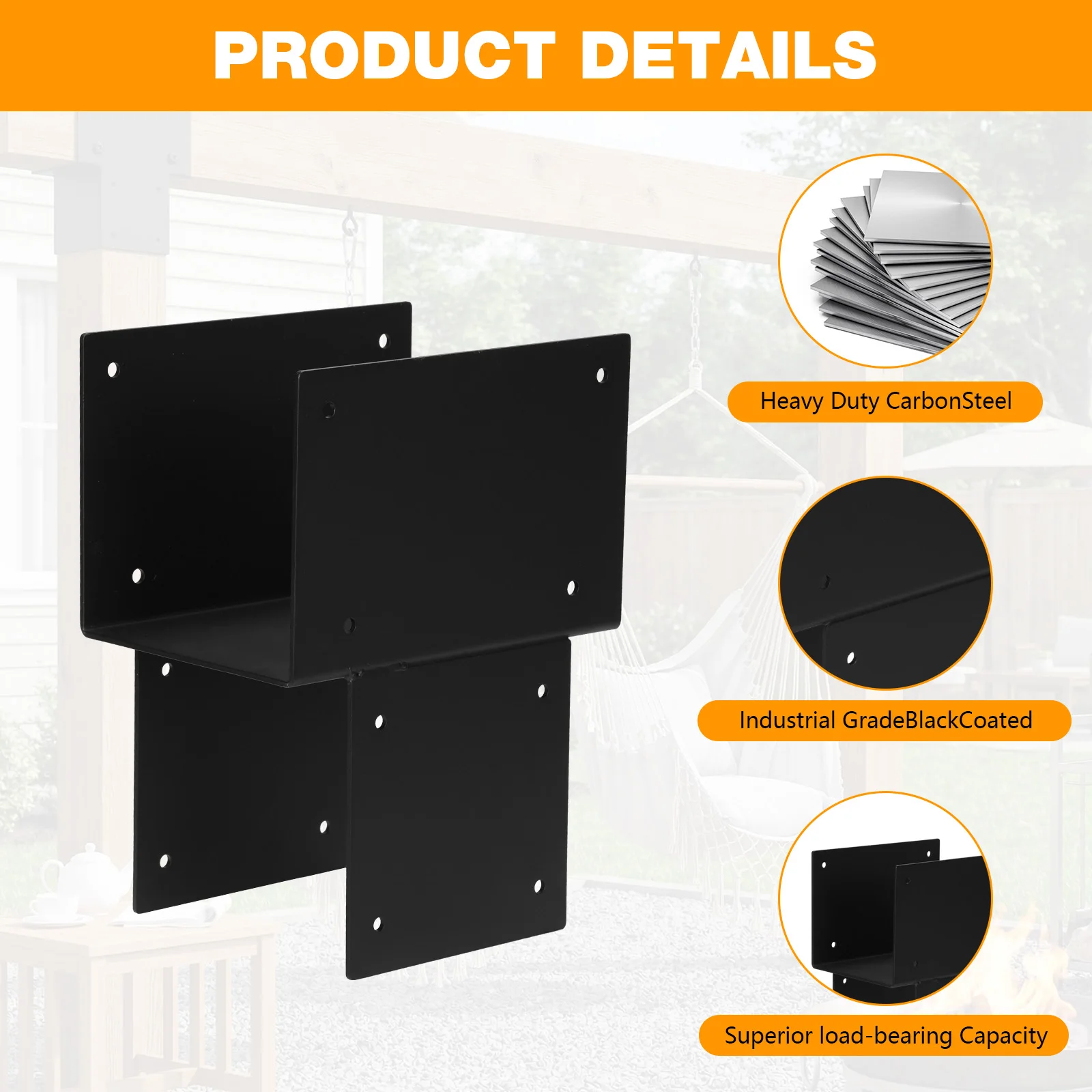 

2 Pack Post Caps Tie Brackets 6x6 Joist Hanger Brackets Galvanized Steels Pergola Connector Brackets for Wood Posts Gazebo