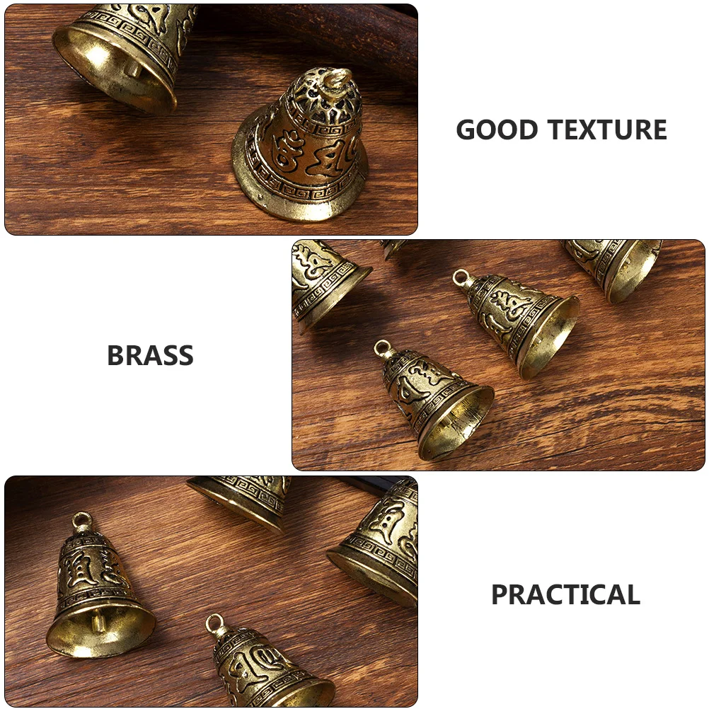 

3 Pcs Brass Bell Pendant Decor Golden Keychain Hanging DIY nament Charm Jewelry Making Crafts Accessories