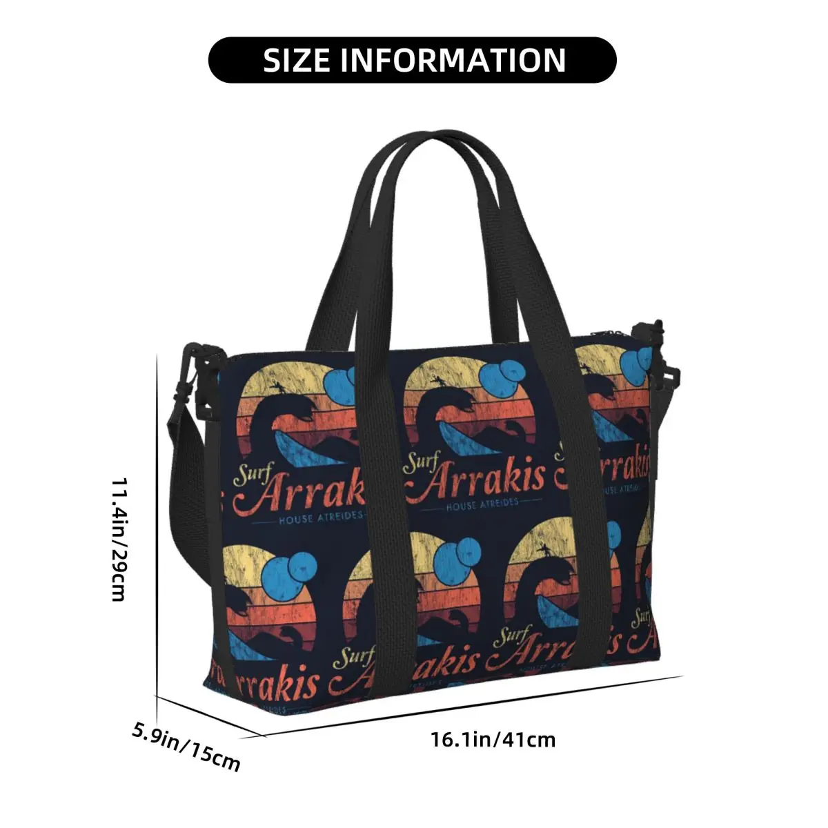 مخصص زيارة Arrakis المتعثرة تصفح الكثبان الرملية الخيال العلمي حقيبة سفر الشاطئ حمل الحقائب لصالة الألعاب الرياضية النساء التسوق حقيبة كتف واق من المطر #2