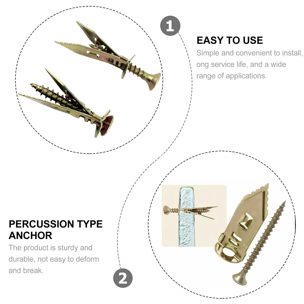 

10 Pcs Knocking Expansion Screw Strong Hold Wall Anchors Plasterboard Fixing Tools Wear Resistant Corrosion Proof Screws