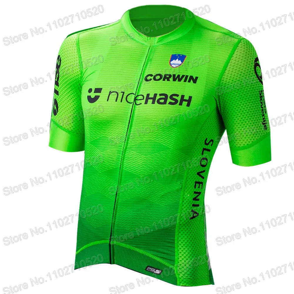 Slovenia National Team 2023 Cycling Jersey Set Short Sleeve Green Clothing Road Bike Shirts Suit Bicycle Bib Shorts MTB Ropa