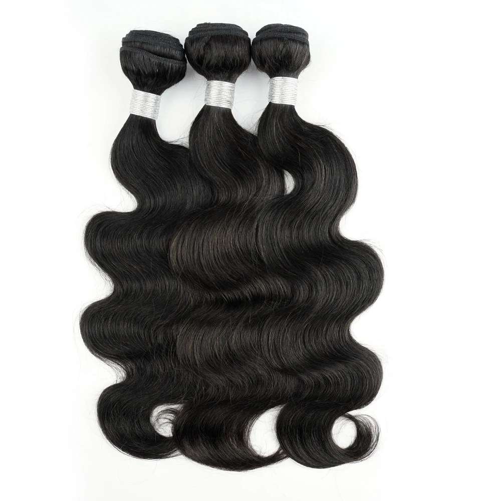 KissHair Body Wave Human Hair Bundles Remy Brazilian Hair Extension 100Gram Long Double Wefts 1/3/4 pieces 28 30 32 Inches