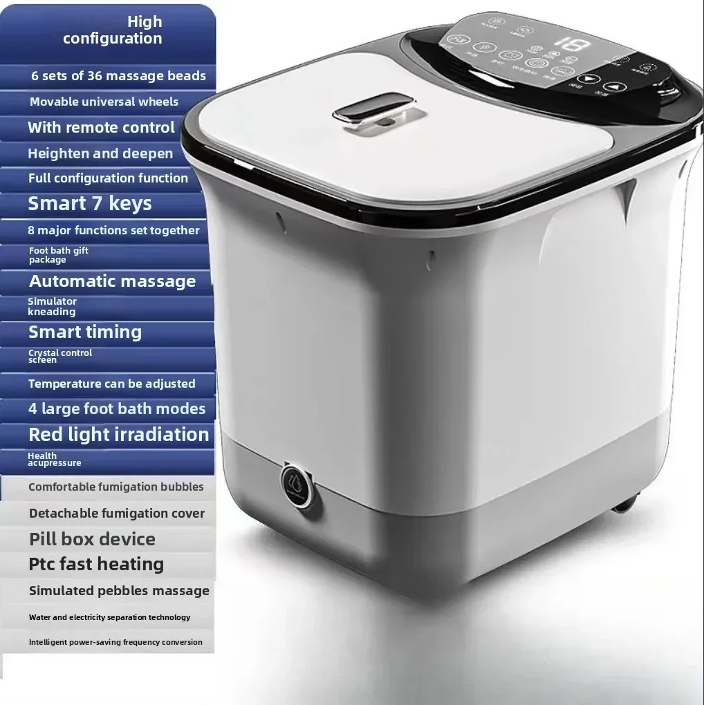 NewElectric Heating Home Fully Automatic Massage Appliance Intelligent Foot Massager Wireless Remote Control Timed LCD Display