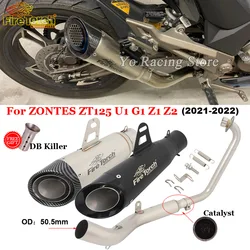 Slip On For Zontes ZT125 U1 G1 zt125 Z1 Z2 2021-2022 Motocross Muffler Tube Motorcycle Exhaust Escape Modify Link Pipe System