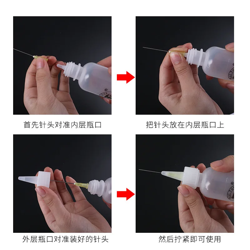 Frasco de Plástico Vacío de 50ml con Aguja para Pasta de Soldar, Pegamento y Flux, para Reparación de iPhone 4