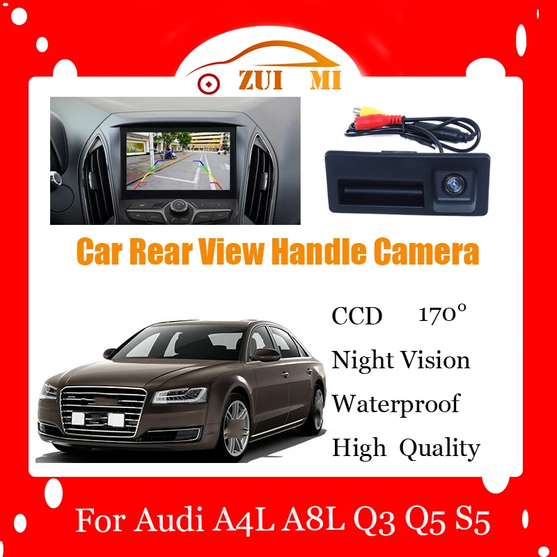 Car Reverse Rear View Camera For Audi A4L A8L Q3 Q5 S5 2013~2017 Waterproof CCD Full HD Night Vision Backup Parking Camera