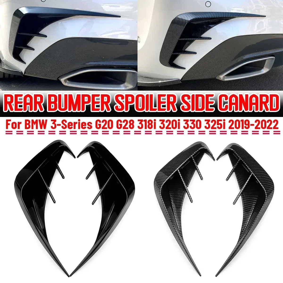 1 Pair Rear Bumper Lip Spoiler Side Air Vent Outlet Cover Trim For BMW 3 Series G20  G20 G28 318i 320i 330 325i 2019-2022