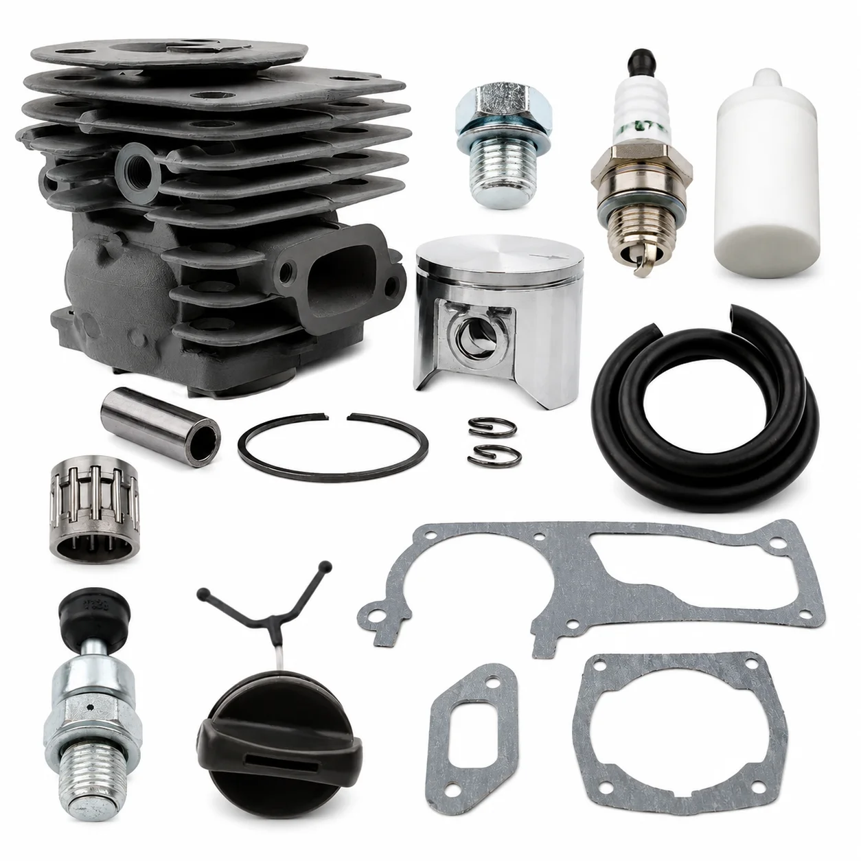 47mm Cyl Piston Kit Gasket Spark Plug Fuel Line For Husqvarna 359 357XP Jonsered 2156 2159 OEM 537157304 503978501 537 24 85 04