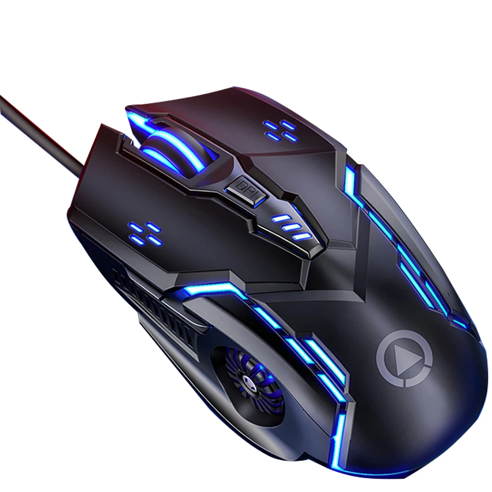 

Silent Gaming Mouse Ergonomic Wired Computer Accessory 6D Key Layout Comfortable Touch Seven Color Light Four DPI Regulation