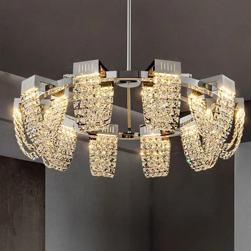 

GHJUYIOL Modern Crystal chandelier Nordic light luxury Ceiling light lamps hanging light led chandeliers for the living room ind