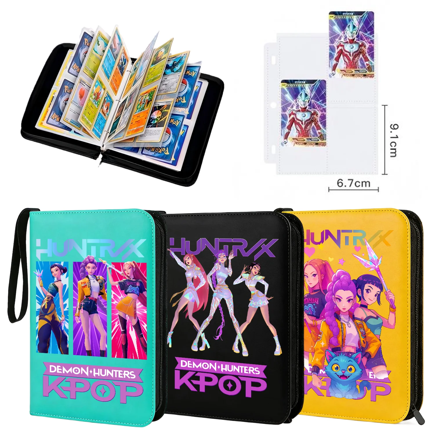 kpop Demon Hunters Zipper Album Card Storage Holder Binder Collection  Folder Card Sleeves Protector