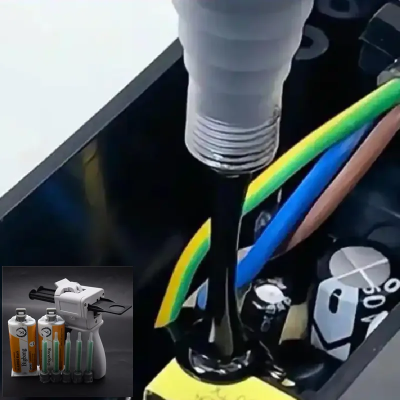 

2 шт. черных клеевых пистолетов для двухкомпонентного эпоксидного клея AB 1:1 (50 мл) и 5 насадок для смешивания