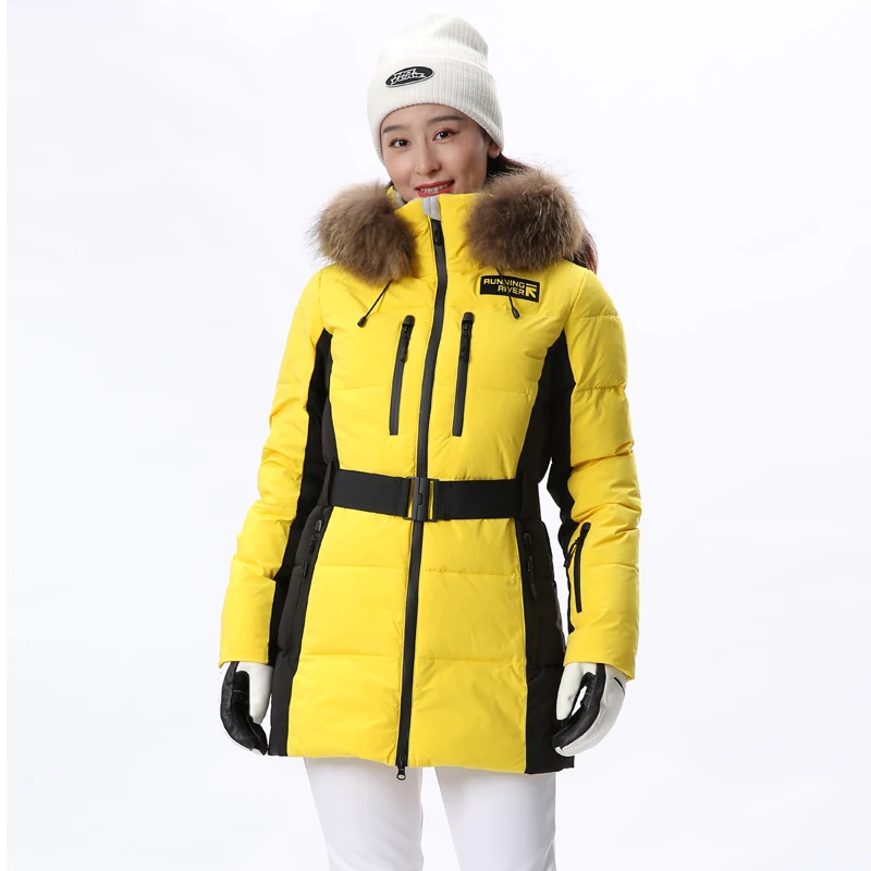 RUNNING RIVER Brand Hooded Women Ski Jacket High Quality Professional Clothing Thick Outdoor Sports Skiwear 9154