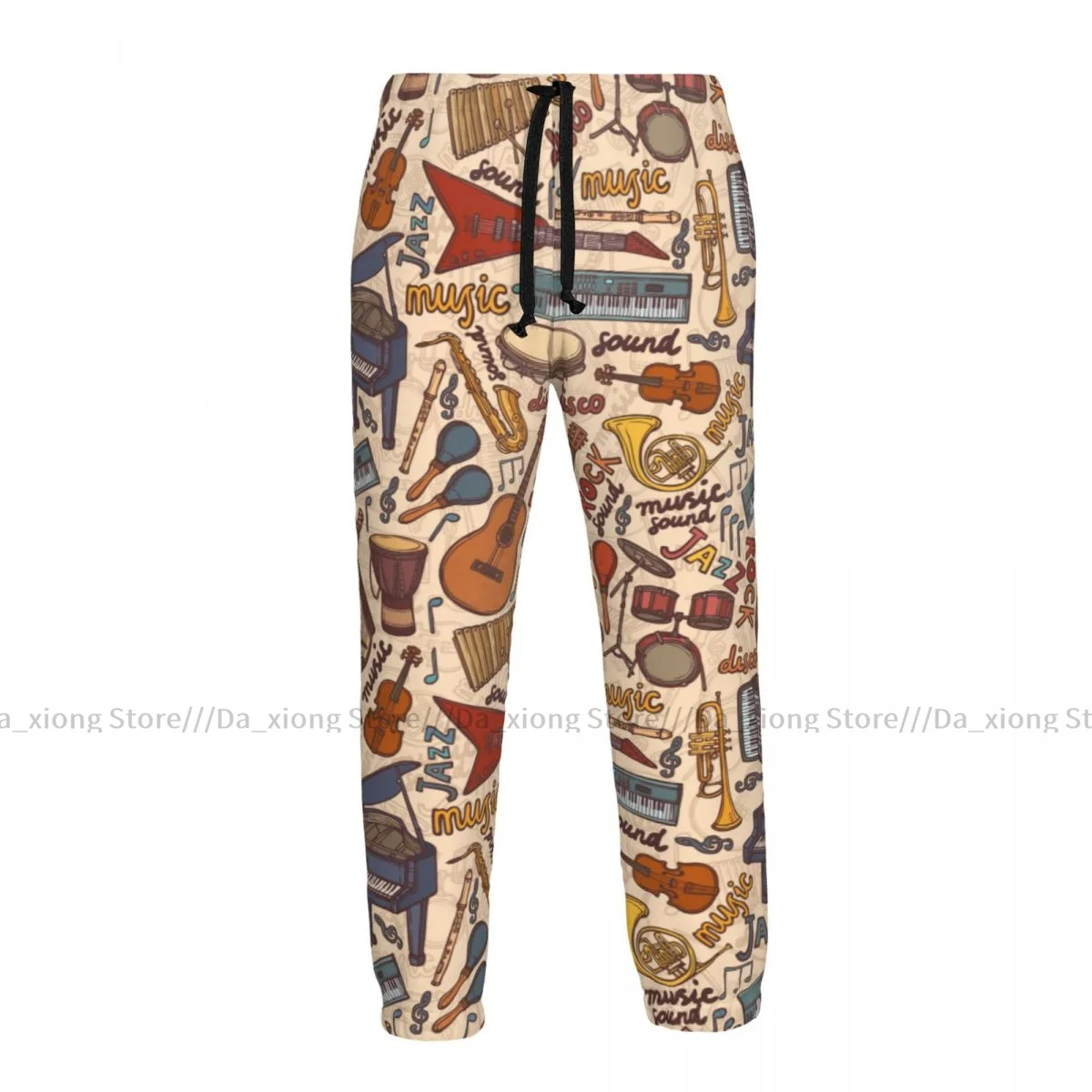 Men Joggers Pants Colorful Musical Instruments Sketch Man Sweatpants Streetwear Casual Mens Pants