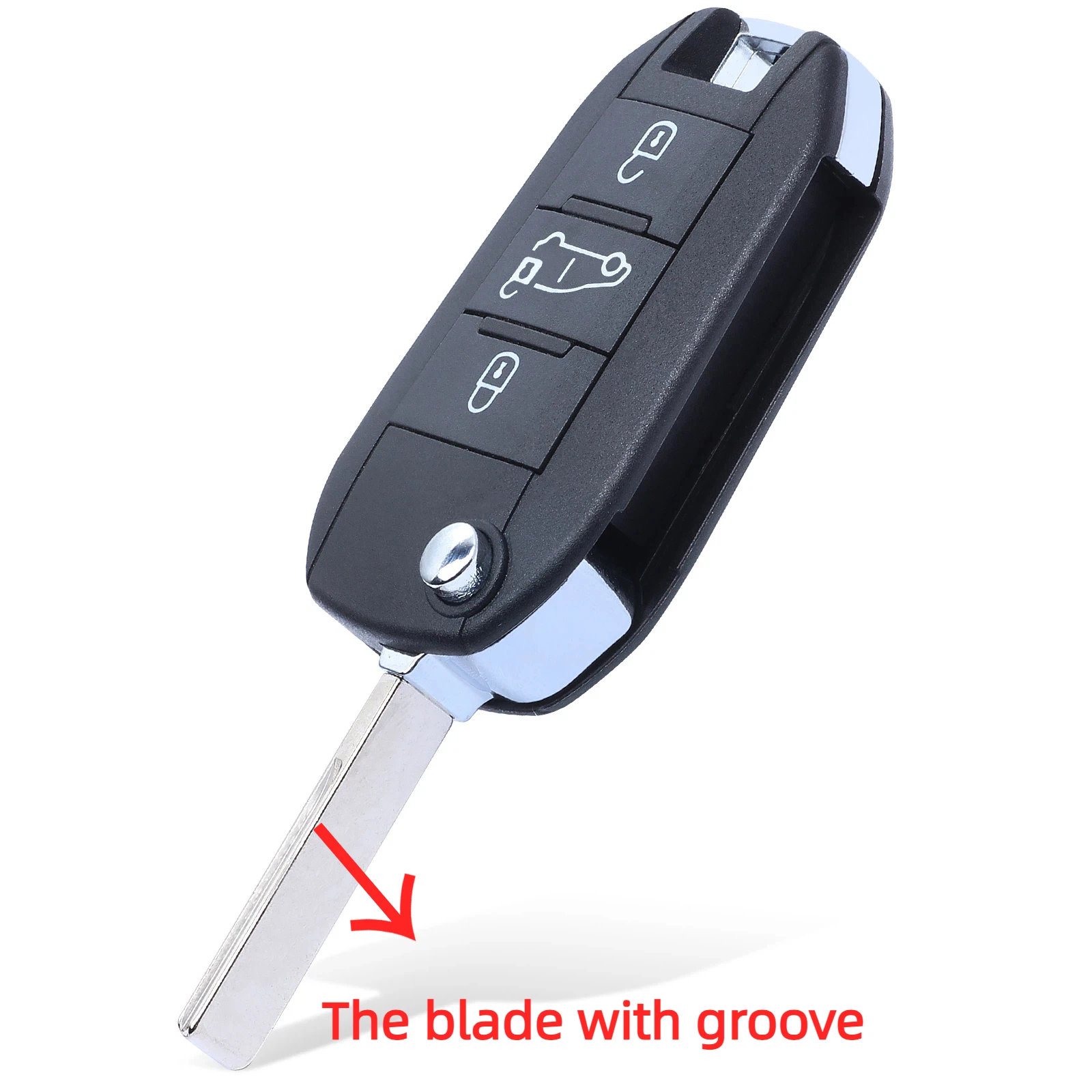 433MHz 4A HITAG AES Chip Flip Remote Van Car Key for Peugeot Expert 308 3008 2016+ Citroen C4 Cactus 2014+ HU83 No Logo - view 2