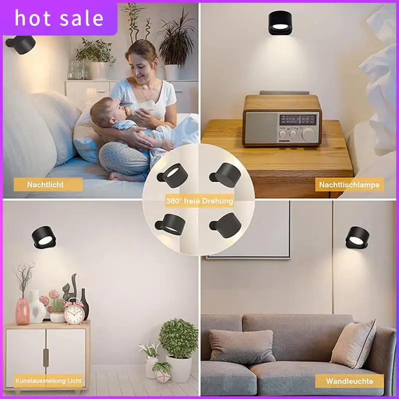 

A26I-LED Wall Light USB Rechargeable Remote Control Cordless Wall Mounted Sconce Lights For Bedroom Reading Lamp