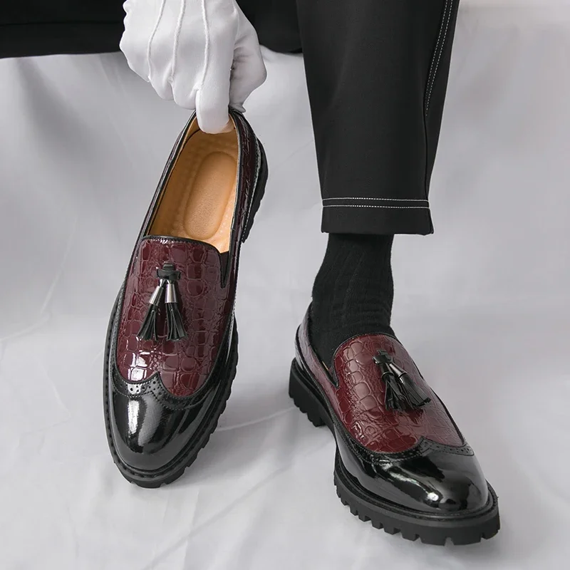 

Мужская обувь с бахромой, повседневная модная сшитая формальная удобная деловая модельная обувь