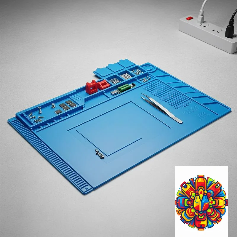 Magnetic Silicone Soldering Mat Heat Insulation Anti-Scratch Work Pad for DIY Phone Circuit Board Repair Use