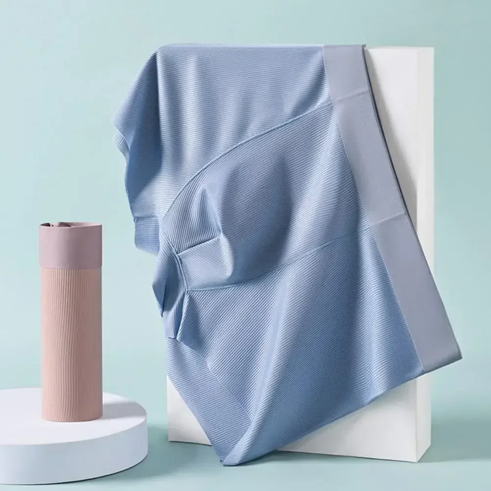 Ropa interior suave de uso diario para hombre, Boxers de seda sin costuras, calzoncillos antisépticos, elasticidad fina de hielo, transpirable