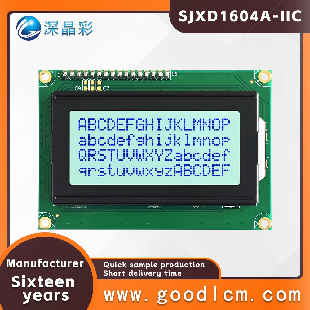 Premium SJXD1604A-IIC STN Gray Positive LED Backlight High Brightness COB ST7066/AIP31066 IIC/I2C 16x4 Dot Matrix LCD Screen