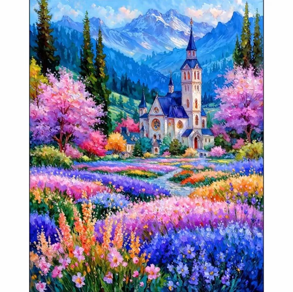 

9ct 70x85 см наборы с принтом замка, вышивка крестиком, набор для рукоделия «сделай сам», домашний декор, поделки с иглами, нитки, 59 цветов