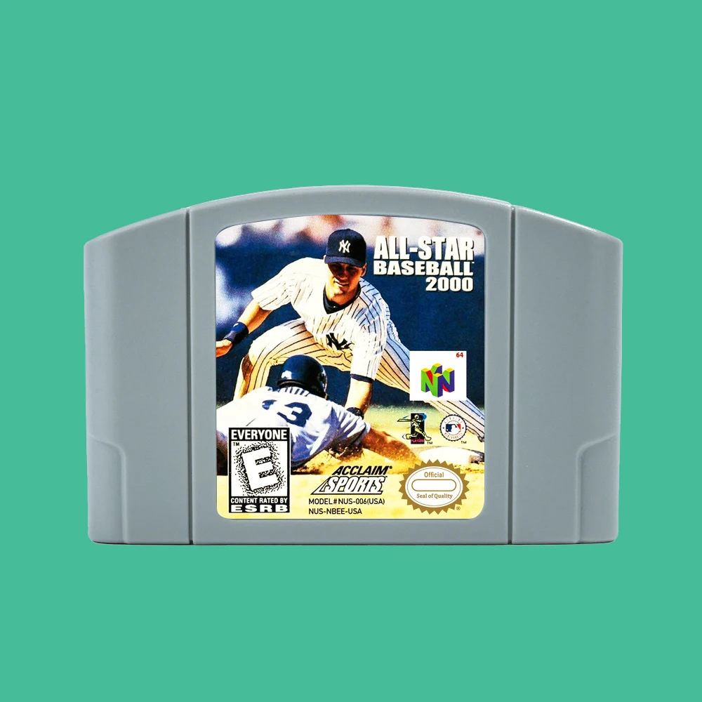 All-Star Baseball 2000 64 Bit Game Cartridge USA NTSC version or EUR PAL version For N64 Consoles