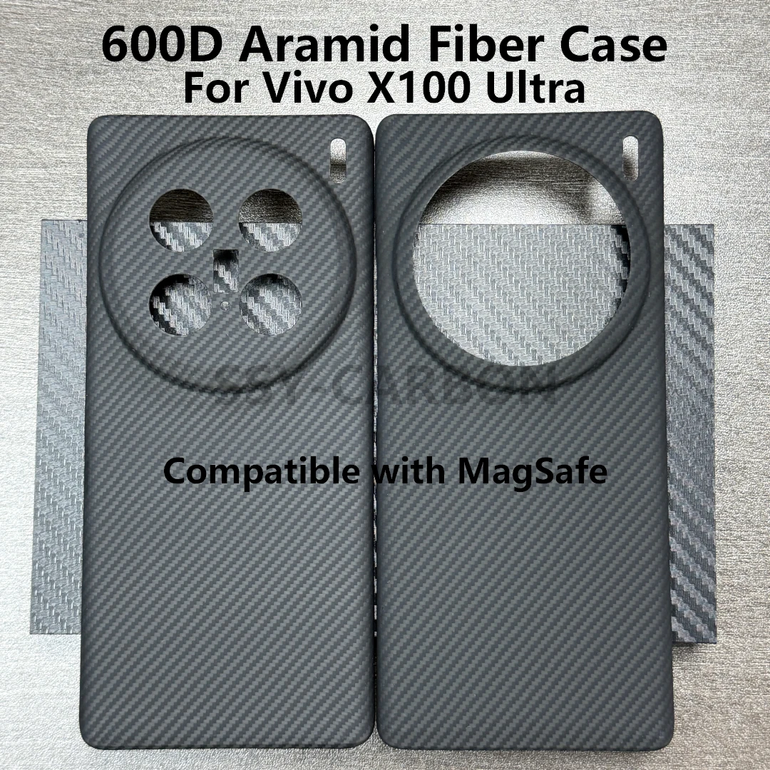 

Карбоновый чехол 600D для Vivo X100, ультра-углеродное волокно, противоударный защитный чехол из арамидного волокна