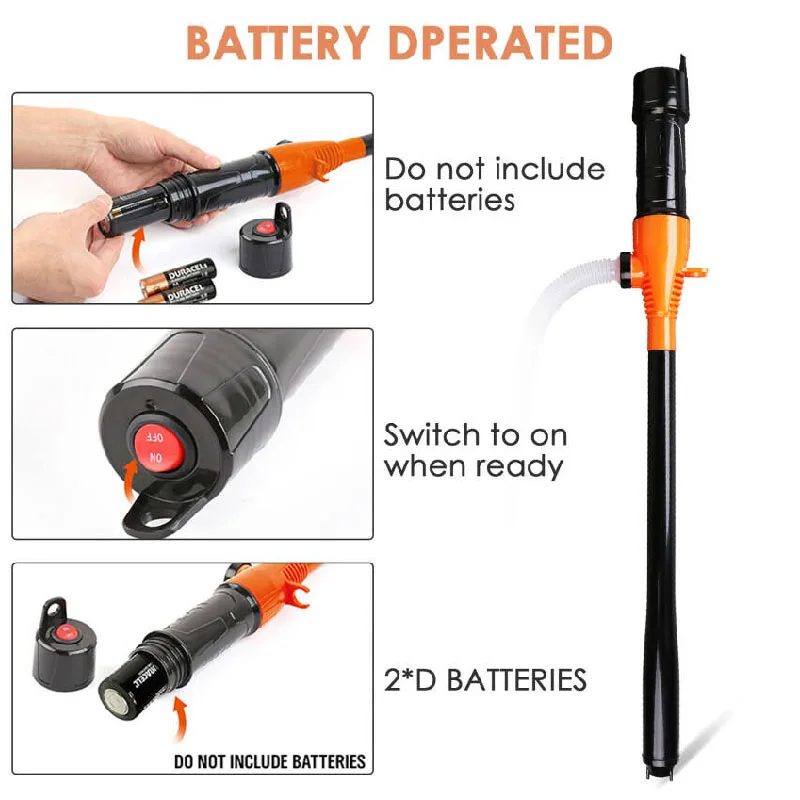 Electric Oil Pump for Car Fuel Tank Battery Powered with Gun Nozzle Auto Lubrication System Portable Fuel Transfer Pump