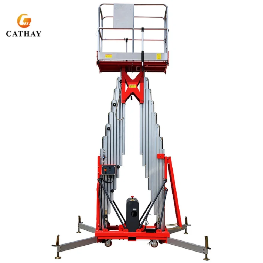 2026 Portable Hydraulic Aluminium Alloy Telescopic  6-18m Vertical Dual Mast Lift with Double Column