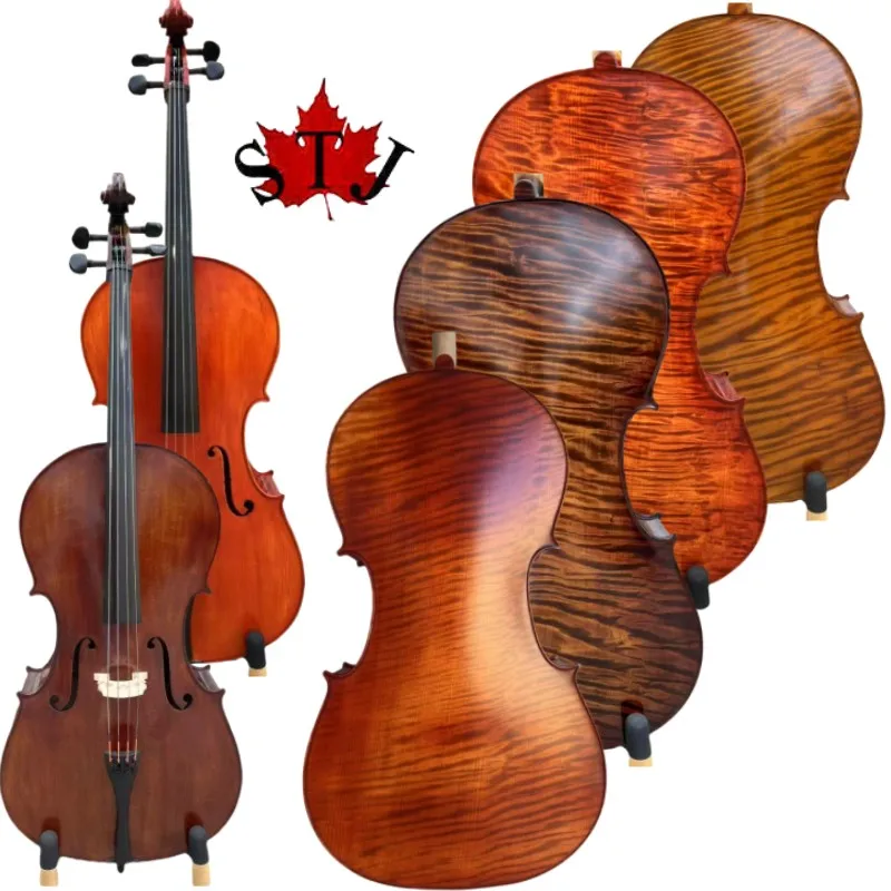

Special offer! Strad style whole back flames Cello 4/4,carving scroll #15589
