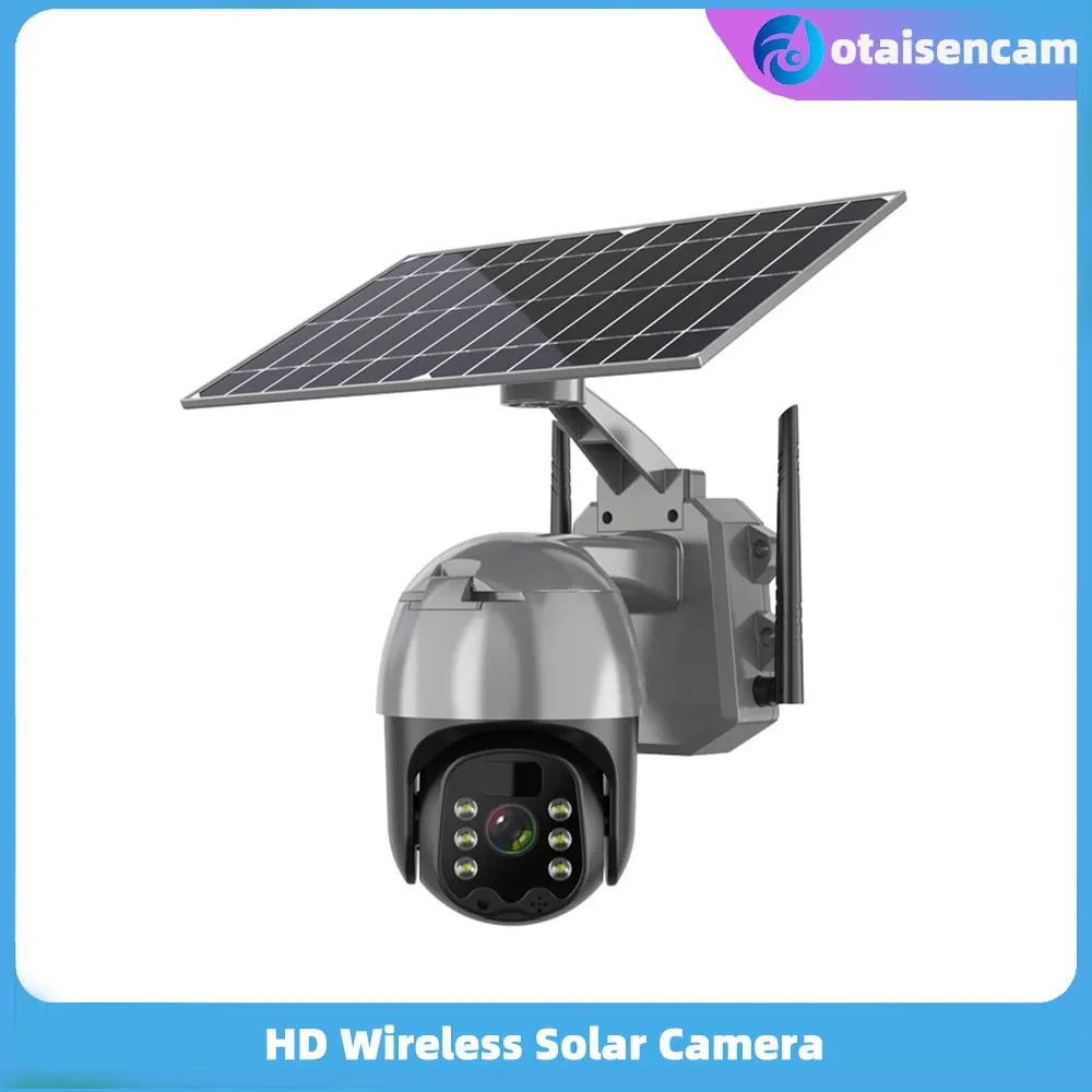 1080P/4MP WIFI PTZ 6W Solar Camera Night Vision Two-way Talk IP65 PIR Infrared Alarm Multiple Language Built-in Speaker And MIC