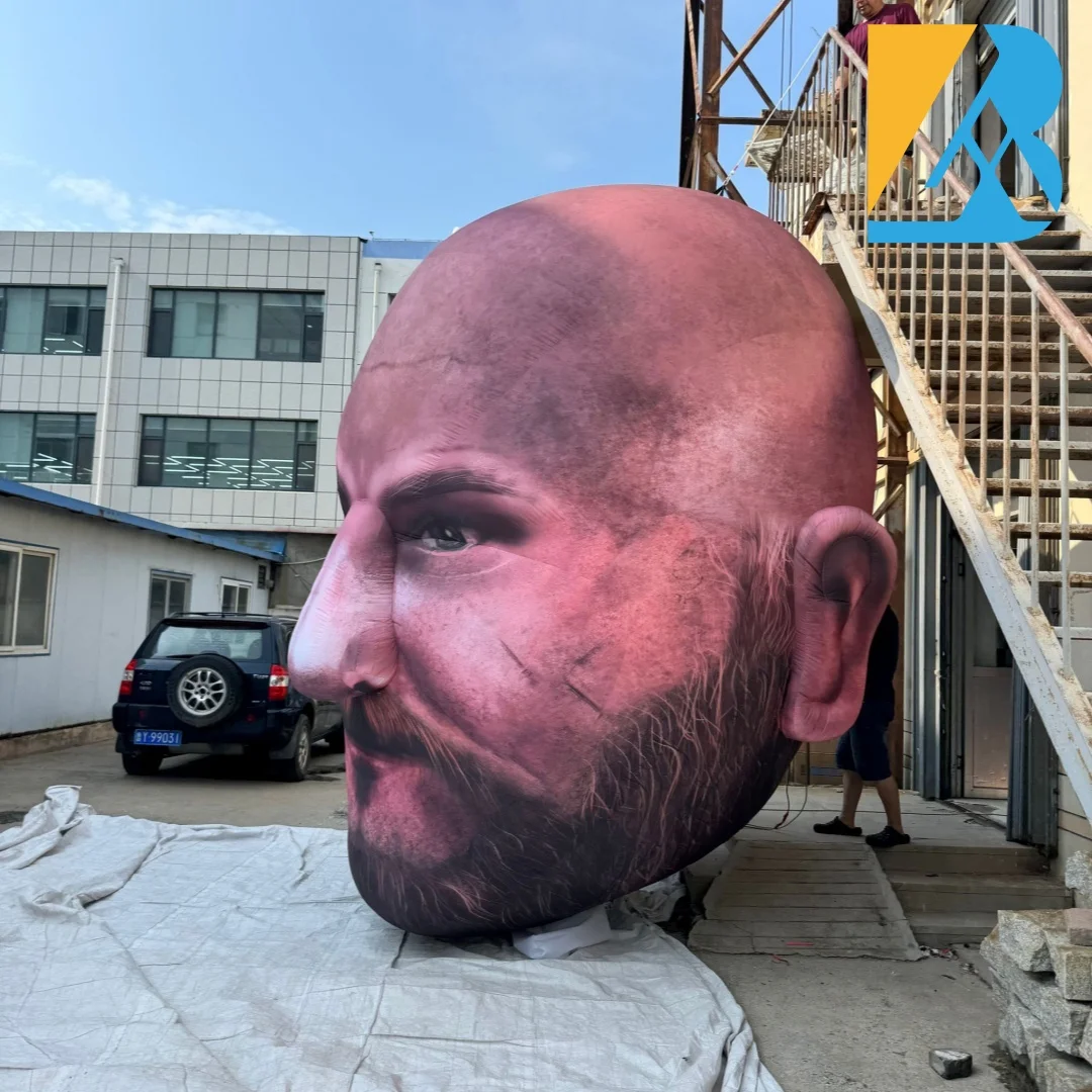 Customized 3D Design Giant Inflatable Head Sculpture for Graduation Decoration Stage Toys