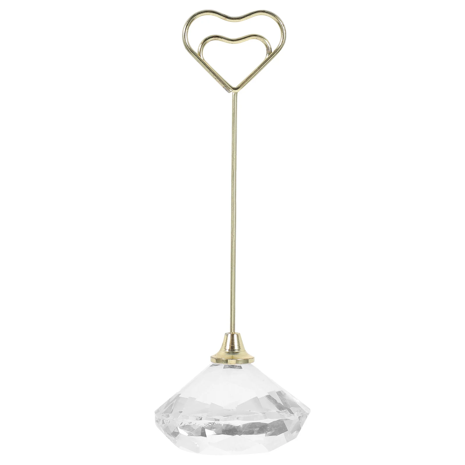 

Crystal Photo Clip Place Card Holder Decorative Table Number Stand Heart Memo Clamp for Wedding Office Home Elegant Desk