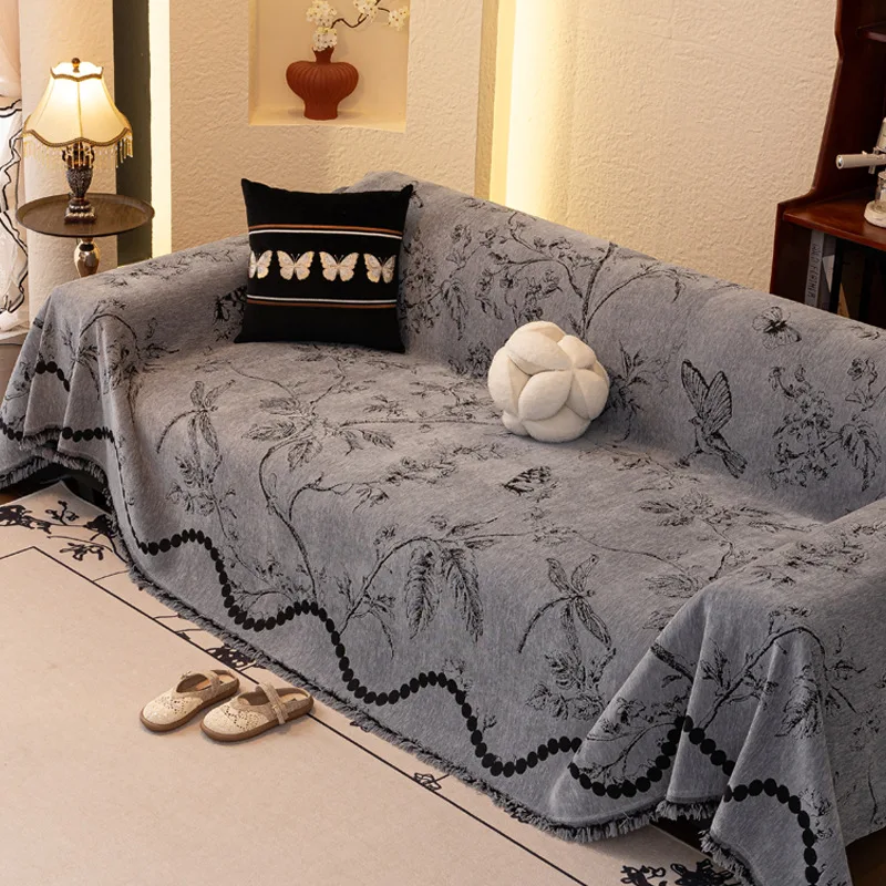 One Jacquard Four Seasons Sofa Cover Luxury Sofa Cover French Cat-Proof Integrated Sofa Cover