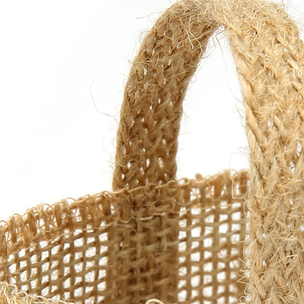 

4 Pcs Burlap Candy Bag Rattan Bamboo Basket Gift Shopping Baskets Flower Wicker Banquet or for Weddings