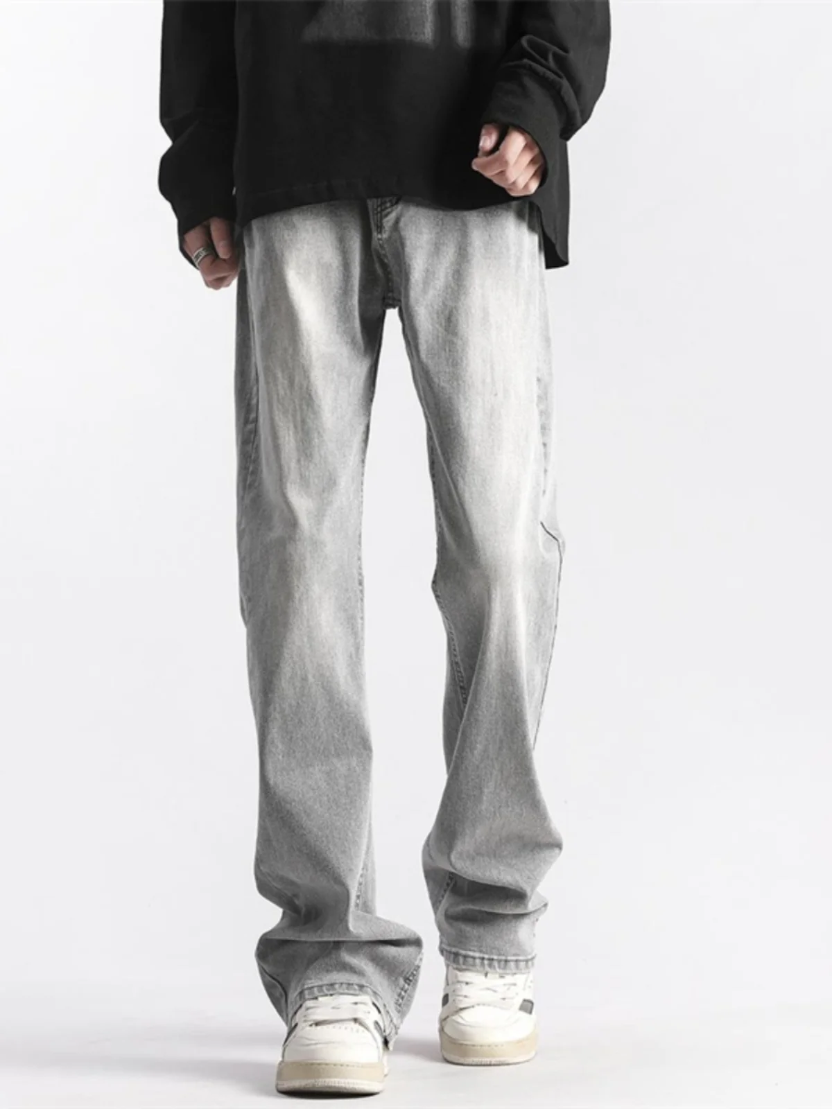 

Мужские джинсы в стиле ретро, весенние, американские, прямые, свободные, модные, расклешенные, длинные брюки