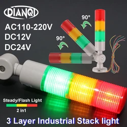 Industrial Multilayer Stack light LED Signal Alarm Warning Steady/Flash for Machinery Tower caution DC12V24V lamp LTA AC110V220V