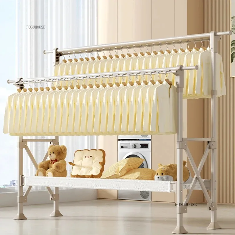 T1 Multifunctional Balcony Clothes Hanger Floor Folding Laundry Drying Rack Indoor Quilt Drying Artifact