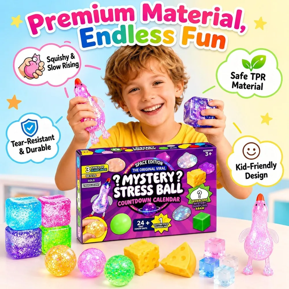 Weihnachten Squishy Adventskalender 2026, 24 Stück Squishy Fun Box Set