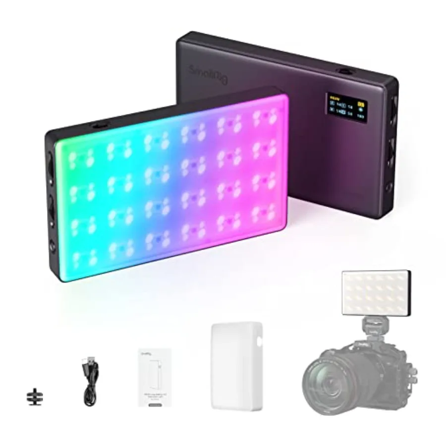 

RM120 RGB Video Light 5000mAh 180 Minutes Portable Camera Light 7W Output Power LED Video Light Panel 2500-8500K CRI TLCI 98+ f