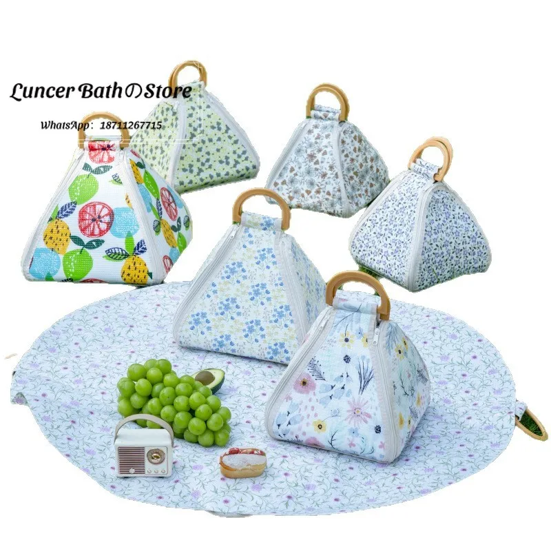 Foldable Multifunctional Picnic Mat Seat Cushion Waterproof Beach Picnic Bag Picnic Floor Mat Thickened Moisture-proof Mat