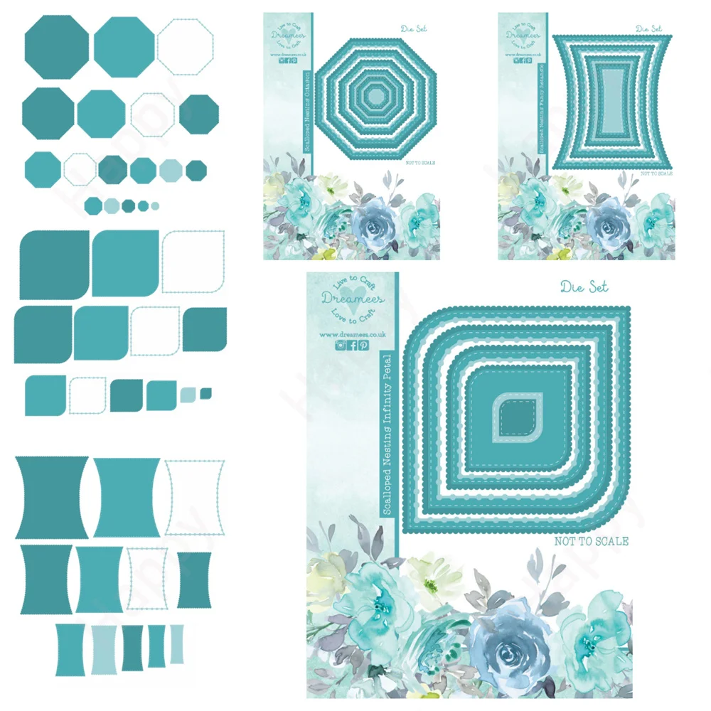

Nesting Infinity Petal Fancy Rectangle Octagon Dies Embossing Scrapbook Papercutting Greeting Cards Knife Crafts Punch Stencil