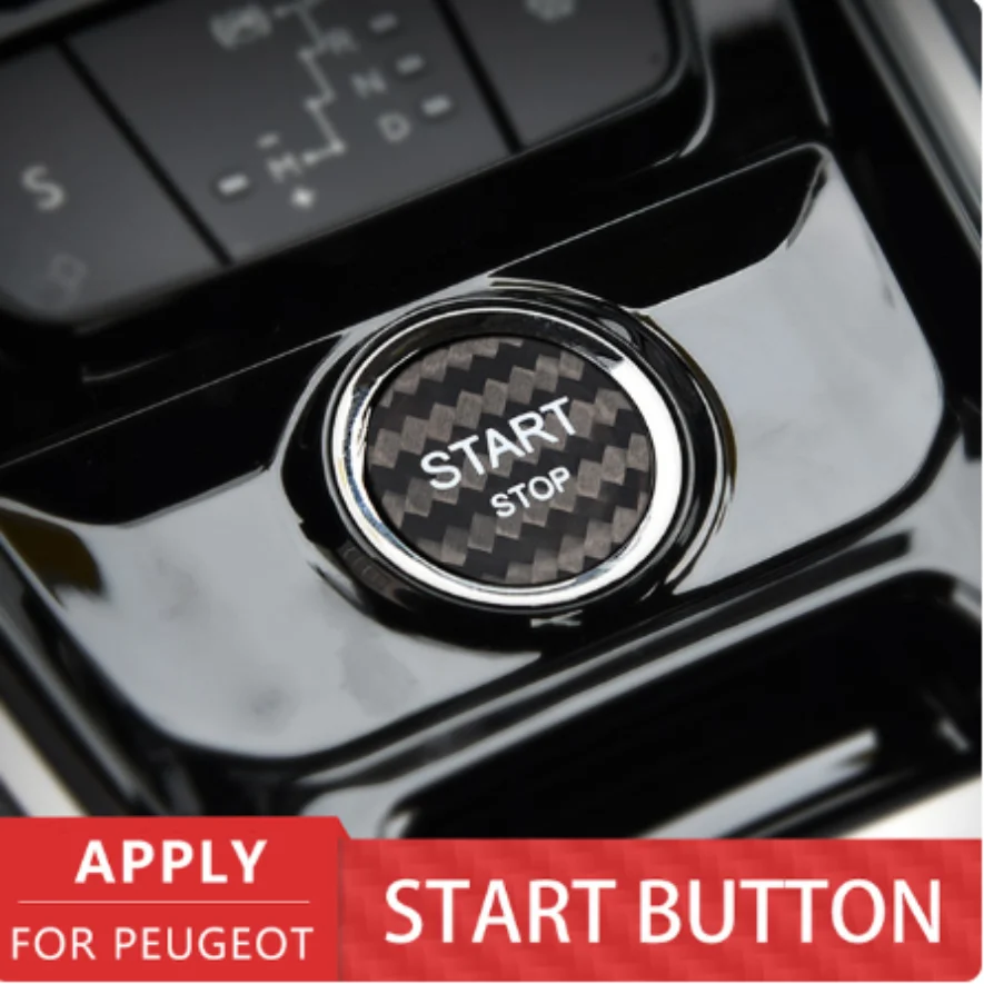 Carbon Fiber Start Stop Switch Car Engine Button Sequins Sticker Trim For Peugeot 408 308S 508 C4L 4008 5008 508L DS5 DS4 DS6