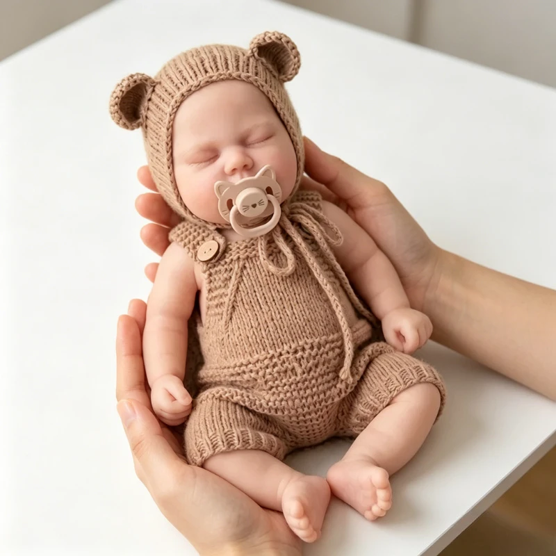 

13inch Full Solid Silicone material Cute Small Size Squish Silicone Girl Doll